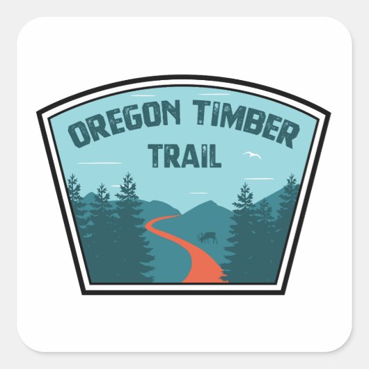Oregon Timber Trail Vierkante Sticker (Voorkant)
