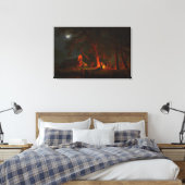 Oregon Trail Conestoga Wagon Maneschijn Kampeer Vu Canvas Afdruk (Insitu (Slaapkamer))
