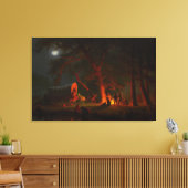 Oregon Trail Conestoga Wagon Maneschijn Kampeer Vu Canvas Afdruk (Insitu (Woonkamer))