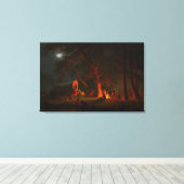 Oregon Trail Conestoga Wagon Maneschijn Kampeer Vu Canvas Afdruk (Insitu (Houten vloer))