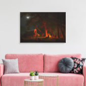 Oregon Trail Conestoga Wagon Maneschijn Kampeer Vu Canvas Afdruk (Insitu (Woonkamer))