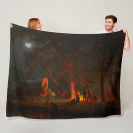 Oregon Trail Conestoga Wagon Maneschijn Kampeer Vu Fleece Deken