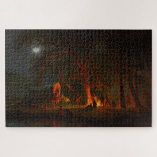 Oregon Trail Conestoga Wagon Moonlight Camp Fire Legpuzzel