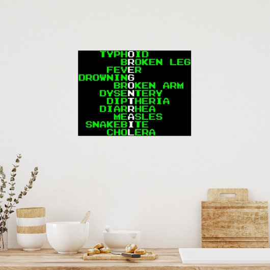 Oregon Trail - manieren om in het Westen te sterve Poster (Keuken)