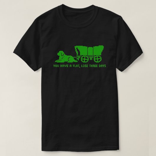 Oregon trail Newfoundland platte stijl T-shirt (Design voorkant)