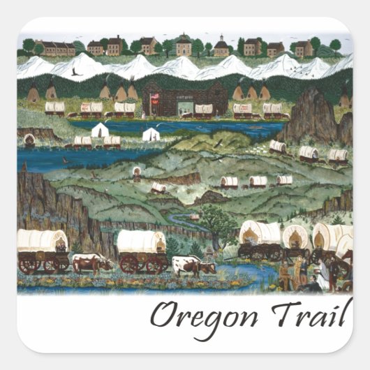 Oregon Trail Vierkante Sticker (Voorkant)