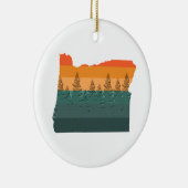 Oregon Tree Silhouette Keramisch Ornament (Rechts)