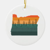 Oregon Tree Silhouette Keramisch Ornament (Voorkant)
