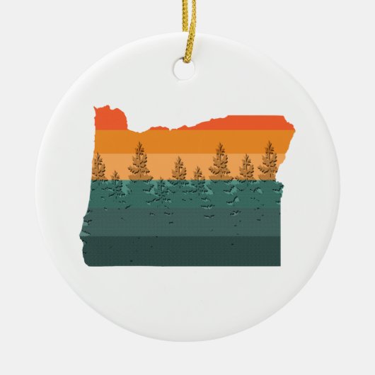 Oregon Tree Silhouette Keramisch Ornament (Voorkant)