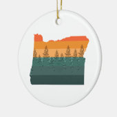 Oregon Tree Silhouette Keramisch Ornament (Links)