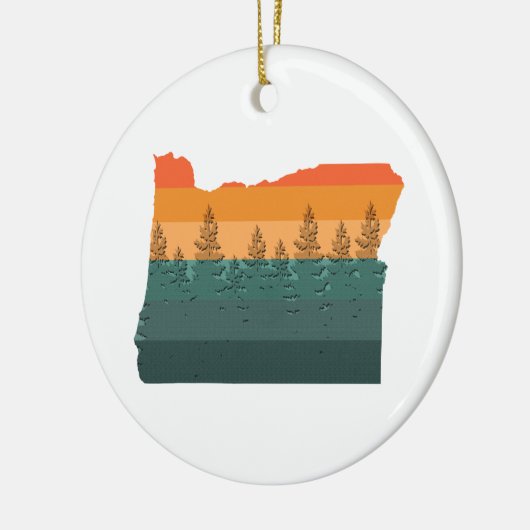 Oregon Tree Silhouette Keramisch Ornament (Links)