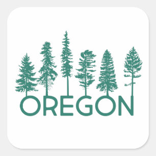 Oregon Trees Vierkante Sticker