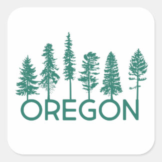 Oregon Trees Vierkante Sticker