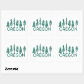 Oregon Trees Vierkante Sticker (Vel)