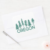 Oregon Trees Vierkante Sticker (Envelop)