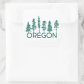 Oregon Trees Vierkante Sticker (Tas)