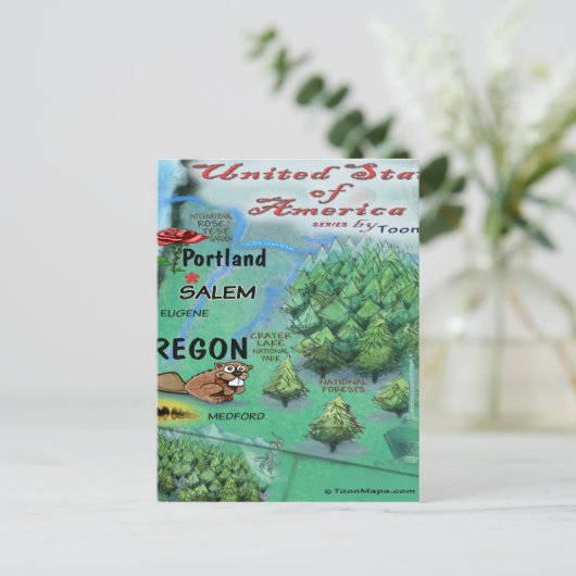 Oregon USA Kaart (Staand voorkant)