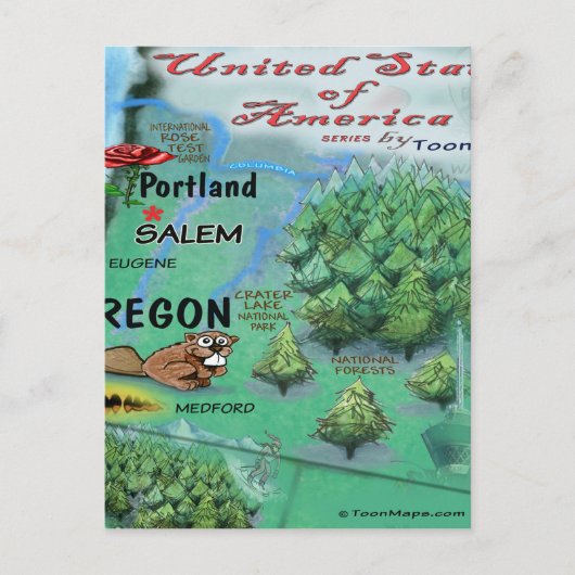Oregon USA Kaart (Voorkant)