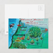 Oregon USA Kaart (Voorkant / Achterkant)