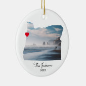 Oregon Vakantie Foto Red Heart Keramisch Ornament (Rechts)