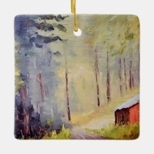 Oregon Valley Schuur fijnkunst kerstboomornament Keramisch Ornament