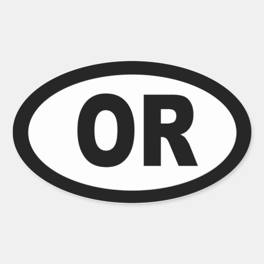 Oregon - vel van 4 ovale auto stickers (Voorkant)