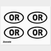 Oregon - vel van 4 ovale auto stickers (Vel)