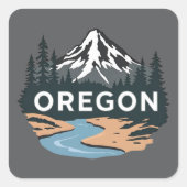 Oregon Verenigde Staten Vierkante Sticker (Voorkant)