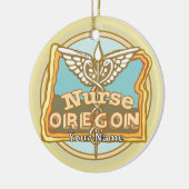 Oregon Verpleegster Caduceus Keramisch Ornament (Links)