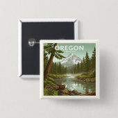 Oregon Vierkante Button 5,1 Cm (Voorkant /achterkant)