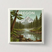 Oregon Vierkante Button 5,1 Cm (Voorkant)