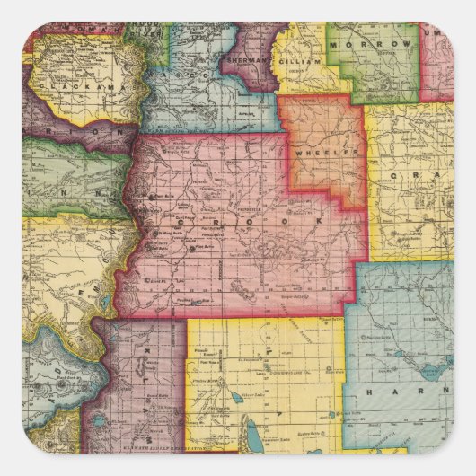 Oregon Vierkante Sticker (Voorkant)