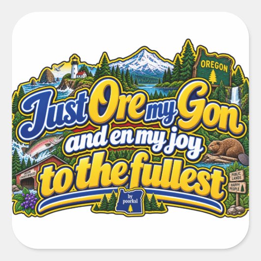 Oregon vierkante sticker (Voorkant)