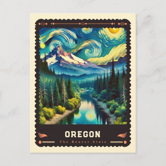 Oregon | Vincent van Gogh geïnspireerd Briefkaart (Voorkant)
