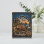 Oregon Vintage Reizen Briefkaart (Staand voorkant)