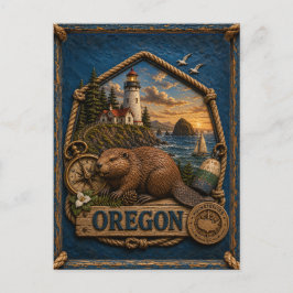 Oregon Vintage Reizen Briefkaart