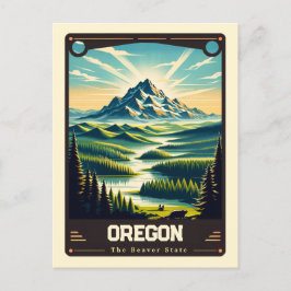 Oregon | Vintage van patriottische spirit Briefkaart