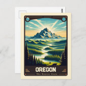 Oregon | Vintage van patriottische spirit Briefkaart (Voorkant / Achterkant)