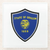 Oregon vlag glazen onderzetter (Voorkant)