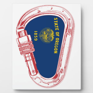 Oregon Vlag klimmer Carabiner Fotoplaat