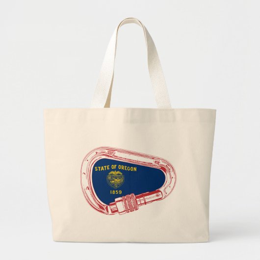 Oregon Vlag klimmer Carabiner Grote Tote Bag (Voorkant)