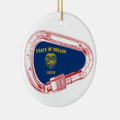 Oregon Vlag klimmer Carabiner Keramisch Ornament (Rechts)
