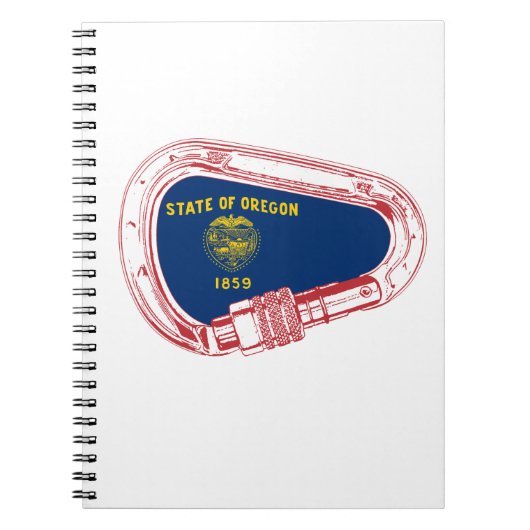 Oregon Vlag klimmer Carabiner Notitieboek (Voorkant)