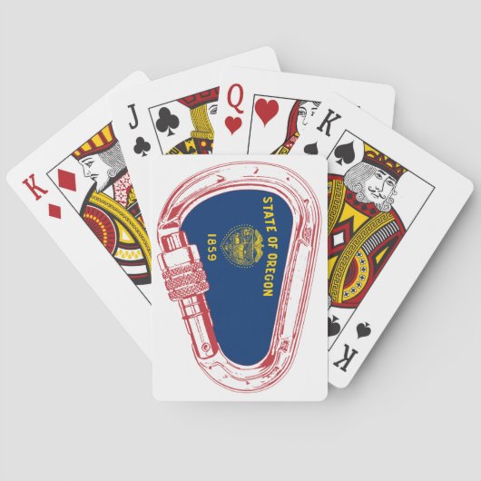 Oregon Vlag klimmer Carabiner Pokerkaarten (Achterkant)