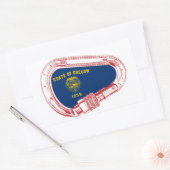 Oregon Vlag klimmer Carabiner Rechthoekige Sticker (Envelop)