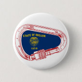 Oregon Vlag klimmer Carabiner Ronde Button 5,7 Cm (Voorkant)