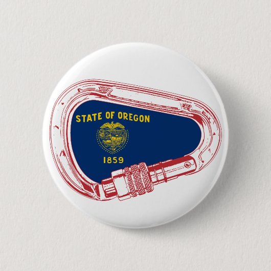 Oregon Vlag klimmer Carabiner Ronde Button 5,7 Cm (Voorkant)