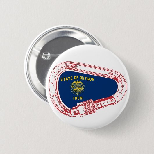 Oregon Vlag klimmer Carabiner Ronde Button 5,7 Cm (Voorkant /achterkant)