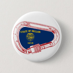 Oregon Vlag klimmer Carabiner Ronde Button 5,7 Cm