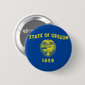 Oregon vlag ronde button 5,7 cm (Voorkant /achterkant)